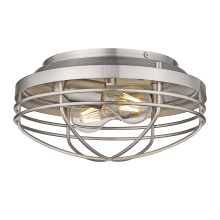 Golden 9808-FM PW - Golden Lighting Seaport 2-light Flush Mount in Pewter